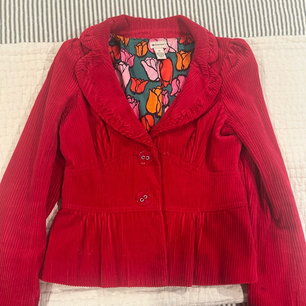 Vibrant Red Corduroy Jacket